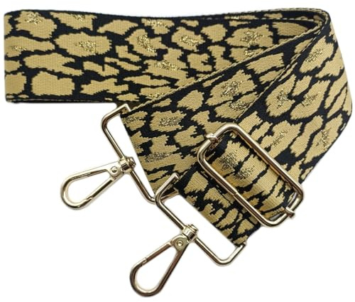 Taschengurte zum Wechseln 5cm Taschengurte Breit, Verstellbarer Schultergurt für Tasche, Goldener Karabiner Umhängegurt, Schulterriemen fur Damen Handtaschen Crossbody DIY Zubehör (Gelb) 06