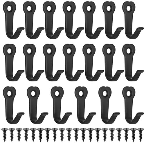 Garderobenhaken Schwarze Haken, Kleiderhaken Wandhaken, Kleiderhaken Garderobe, Handtuchhaken zum Schrauben, Vintage Metall Haken für Badezimmer Schlafzimmer Akustikpaneele Garderobe Haken (20STK)