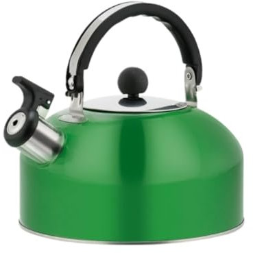 OUYUE Wasserkessel Pfeifkessel 3L Edelstahl Teekessel Stahl Teekanne Griff Pfeifenteekanne Für Herd Home Küche Büro Flötenkessel Teekessel(Grün)