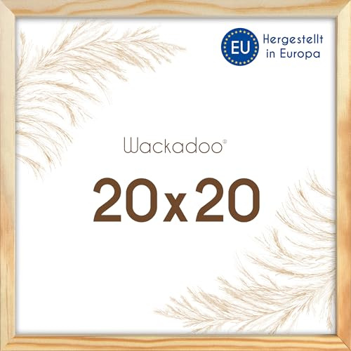 Wackadoo Cadre photo carré 20x20 naturel Photo murale avec verre en bois Picture frame poster