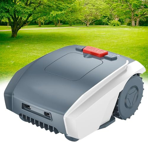 YLANMEI Tondeuse Robot avec Batterie 20V 5Ah et Chargeur. pour Grandes pelouses jusqu'à 1500m2. Chargement Automatique Largeur de Coupe de 19cm et hauteurs de Coupe de 20-55mm Tondeuse Robot,B