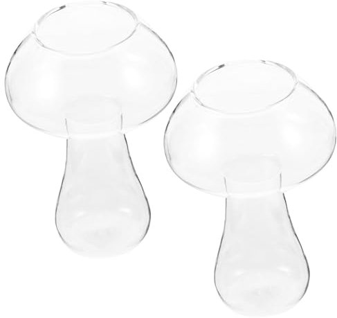 PAMINGONO Mushroom Cocktail Glasses 2pcs Drinking Glasses Bar Party Wine Drinkware