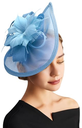 DRESHOW Women Fascinator Hats Tea Party Hat Vintage Pillbox Hat Headband for Cocktail