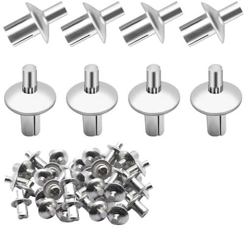 eupdd 150 Pezzi Rivetti di Espansione in Alluminio: 5×7mm Rivetti a Martello, Rivetto con Nucleo in Alluminio, Rivetti con Martello in Alluminio, Rivetti ad Espansione a Testa Tonda
