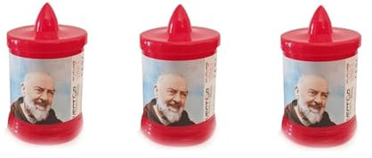 mille idee 3 Lumini Lumino Votivo Led a Batteria 11 cm Effeto Fiamma Per Cimitero