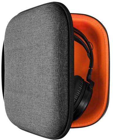 Geekria Shield Headphones Case Compatible with AKG K271 MKII, K371BT, K361BT, N9 Hybrid and More, Replacement Protective Hard Shell Travel Carrying Bag with Cable Storage (Dark Grey)