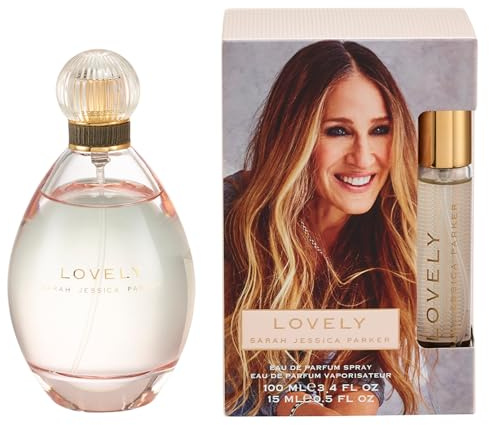 Sarah Jessica Parker Lovely Parfüm-Geschenkset (inkl. 100 ml Eau de Parfum für Damen & 15 ml Taschenspray) Parfüm-Geschenksets für Damen – Original SJP-Duft