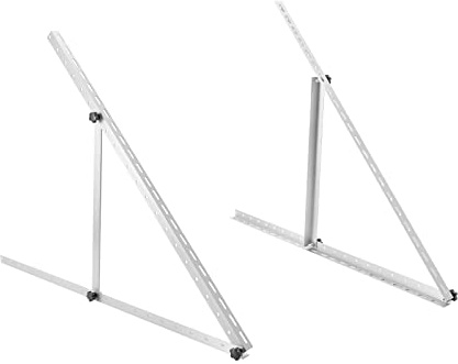 Qussse Soporte de suelo para panel solar, soporte para paneles solares, soporte de panel solar ajustable 0-90°, soporte para paneles solares con ancho de más de 1 m