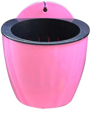 Automatische Wasseraufnahme Lazy Flower Pot Wasserkultur Wandbehangbecken Pflanztopf 30 cm Durchmesser Blau (Pink, L)