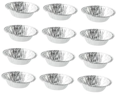 VALICLUD Stampo Per Crostatine Monouso Per Dessert e Piccole Torte Utensile Da Cucina in Stagnola Argento (8cm) 500pcs