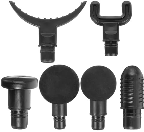 Massagekopf Adapter Schwarz 6 Stück, Fitness Massagegeräte | Austauschbare Aufsätze aus Abs, Tragbar für Läufer und Fitnesspersonal, als Praktisches