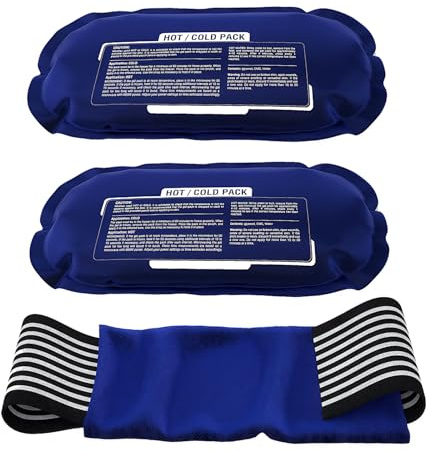 Ice Pack, 3-Piece Set Reusable Gel Ice Packs for Injuries Hot and Cold Compress Cooling Packs Freezable Gel Pack for Knee Shoulder Ankle Back and More Sports Pain Relief