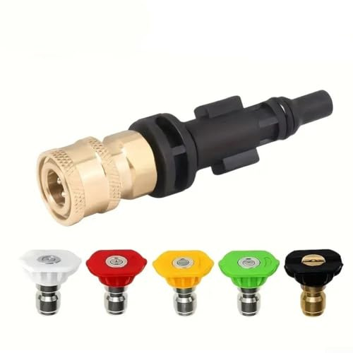 Kit per idropulitrice in schiuma con adattatore da 1/4 di pollice a connessione rapida con 5 ugelli per prestazioni di pulizia su misura