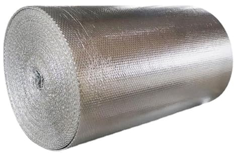 Luftpolsterfolien-Isolierung, selbstklebende Wärmedämmung, Doppelblasen-Aluminiumfolie, mehrere Größen(1x2m)