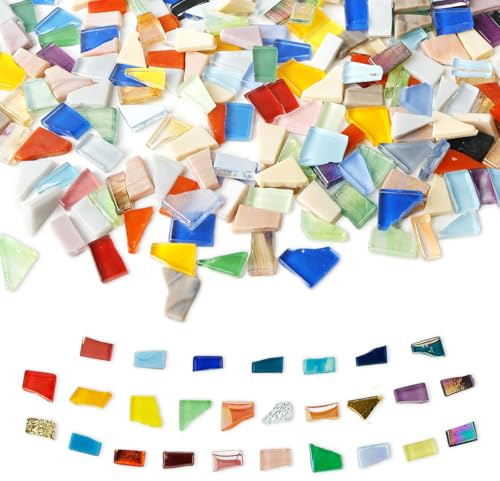 1kg Glas Mosaikstenar För Pyssel Mosaikplattor Glasmosaikplattor (Färgglad)