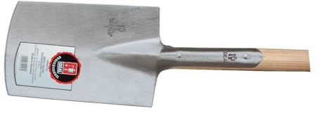 IDEAL-Spaten Gärtner Form | für mittelfeste, leicht steinige Böden | feinpolierter Doppelfederspaten, selbstschärfend, mit Tritt, Eschen-T-Stiel 85 cm