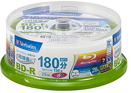 20 Verbatim Bluray Original Spindle Pack 25 GB BD-R 6 x velocidad Blu Ray Inkjet Printable Discs