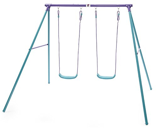 Plum Sedna Metal Garden Double Swing Set