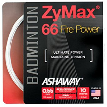 ASHAWAY ZyMax 66 Fire Power Badminton String Set-Ivory White