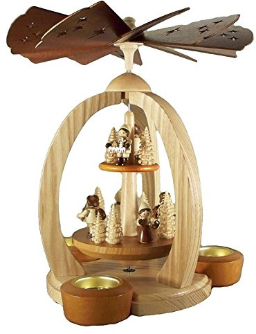 Rudolphs Schatzkiste Pyramid reseller Two-Story with tealight and Candle 28cm Table Pyramid Erzgebirge Wood
