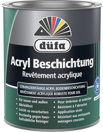 düfa Acryl Beschichtung RAL 7000 Fehgrau 750ml Bodenbeschichtung Abriebfest Seidenglänzend │ Innen- und Außenbereich