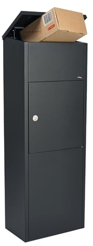 Allux 600 Cassetta pacchi F54612 - XXL Cassetta per pacchi in acciaio zincato, nera