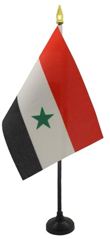AZ FLAG Bordsflagga Syrien 15x10 cm Syrisk 100D Polyester Plastfot