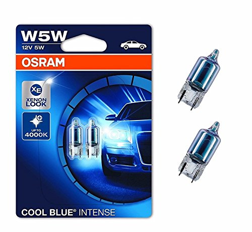 2x Osram Cool Blue Standlicht Lampen 12V 5Watt Fassung 2.1x9.5d Glassockellampen 2x W5W mit E Prüfzeichen