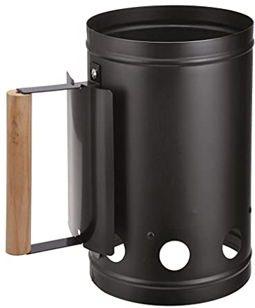 Bambelaa! Accendifuoco per barbecue con manico in legno, di color argento/nero, da circa 17 x 27 x 27 cm