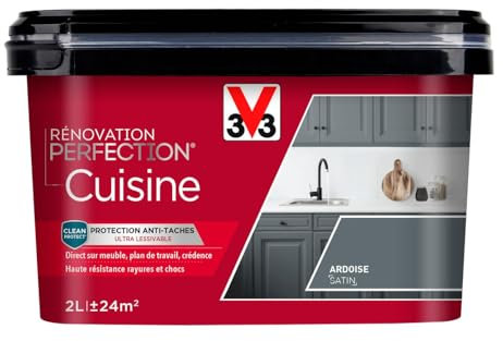 V33 Peinture de rénovation cuisine, Rénovation perfection Ardoise satin 2L