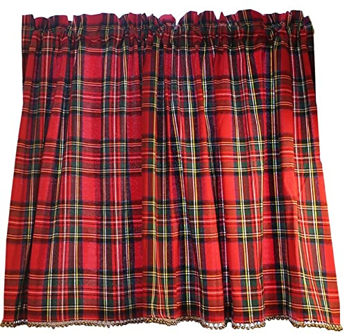 izielad Tenda da cucina corta Tenda da bistrot vintage Tende Cucina Country Motivo a Quadretti Tendine a Quadretti Buffalo Check tende corte per finestre piccol 135X80CM