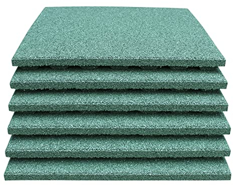 6x Fallschutzmatte 50x50x4cm Grün Yoga Training Turnmatte Indoor Outdoor Fitness Workout