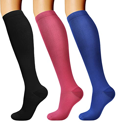 DRESHOW Calcetines de Compresión para Hombres y Mujeres Calcetines de Compresión es el Mejor para Running Correr Senderismo Volar Viajar