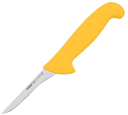 Pirge Butcher's Ausbeinmesser Profi Messer 10 cm Gelb Schlachtermesser - Fleischermesser - Stechmesser - Schärfste Metzgermesser - Harter Edelstahl Küchenmesser - Ergonomisches Griffdesign