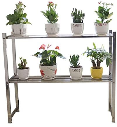 Pflanzenständer, Blumentopf-Ständer, Ausstellungstopfhalter für den Innen- und Außenbereich, hohe, niedrige, abgestufte Blumenregale, Pflanzgefäß-Regal, Aufbewahrungsorganisator, Edelstahl,