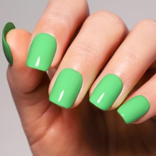 Firedeep 16ml Gel Nail Polish,Pastel Green Color Soak Off UV LED Nail Gel Polish Spring Summer Nail Art Starter Manicure Salon DIY at Home 1Pcs