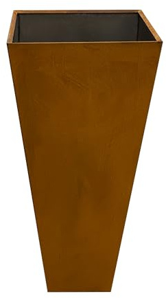 Köhko® Vina Pot Design Pyramide en Acier Corten, Hauteur de 100 cm, Pot de Plantes avec Aspect Patine