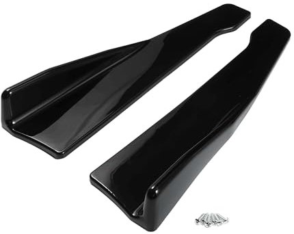 A ABSOPRO Bas De Caisse De Voiture 48Cm/18.9 Pouces Kit De Diffuseur Séparateur Bas Caisse Extérieur Universel En Abs Haute Résistance Noir Brillant 1 Ensemble Panneau Extension Bas Caisse