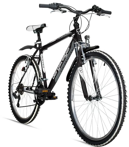 Bergsteiger Denver 26 Zoll Mountainbike Hardtail MTB 18 Gang | Mit StVZO-Beleuchtung, V-Bremsen, Schutzblechen, Ständer und Klingel, ideal ab 155 cm für Alltag und Gelände.
