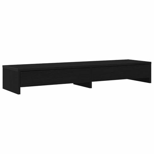 vidaXL Monitorständer mit Schubladen Schwarz Eichen-Optik 100x27x15 cm