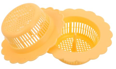 Gatuida Colador Filtración en Eficiencia Portátil para Alta de Diseño y Plástico Amarillo Pack de 2 Piezas Fregadero Cocina Desagües Cocinas