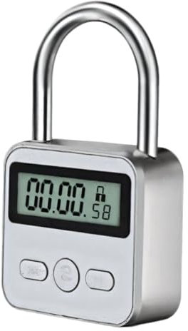 99-Hour Timer Padlock, LCD Display, USB Rechargeable, Metal Lock for Phones, Snacks, Game Consoles, and Kitchen Cabinets