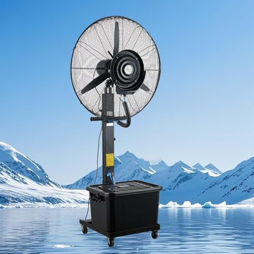 Genérico Ventilador De Pedestal Para Patio Exterior Con Nebulizador Nebulizador Industrial Grande Para Suelo Para Garaje Fábrica Taller Gimnasio Y Jardín.(260W)