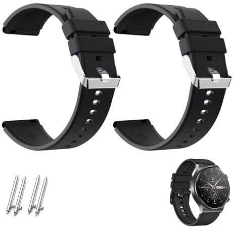 CQXSYTBN 2 Cinturini per smartwatch 22mm, Cinturino di Ricambio per smartwatch, Cinturino di Ricambio per smartwatch, in Silicone, Impermeabile
