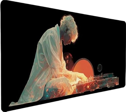 Alfombrilla Ratón XXL 1000x500x3mm, Mousepad Hombre,Guitarra Gaming Mouse Pad Impermeable, Bordes Cosidos, Grande Mousepad con Base de Goma Antideslizante, Accesorios Escritorio Regalos Hombres I-HG13