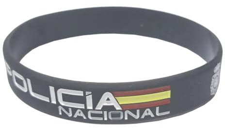 Tiendas LGP Pulsera de Goma de Silicona de Policía Nacional, Negra