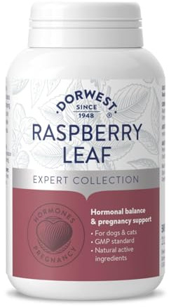 Dorwest Raspberry Leaf Tablets for Dogs And Cats, 500 Tablets, Pregnancy Support For Pets – For Natural Hormonal Balance and Phantom Pregnancies