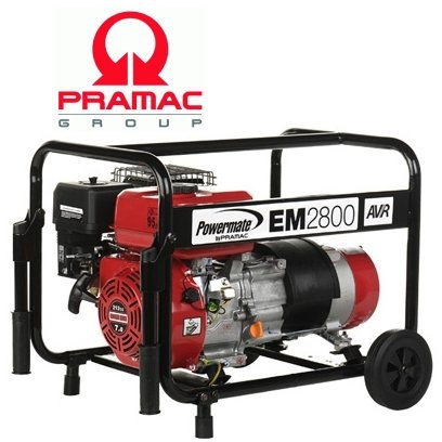 Gruppo elettrogeno/Generatore di corrente 2800W - 220v con ruote Powermate by Pramac - EM2800