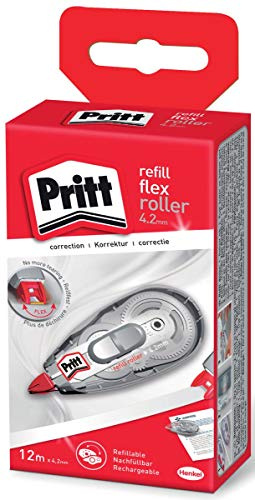 Pritt Korrekturroller Refill Flex Roller Midway, einfach nachfüllbar, einziehbare flexible Spitze, Push & Pull Funktion für beidseitige Anwendung, Breite 4.2mm, Länge 12m, 9H, PRR4H, 5 Stück