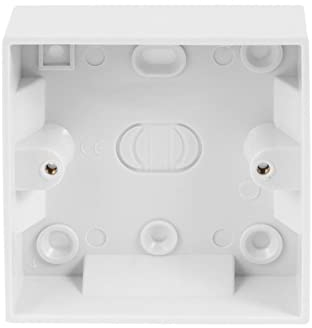 Merriway BH04932 Moulded Light Switch Surface Pattress Boxes 1-Gang 25mm Deep , White